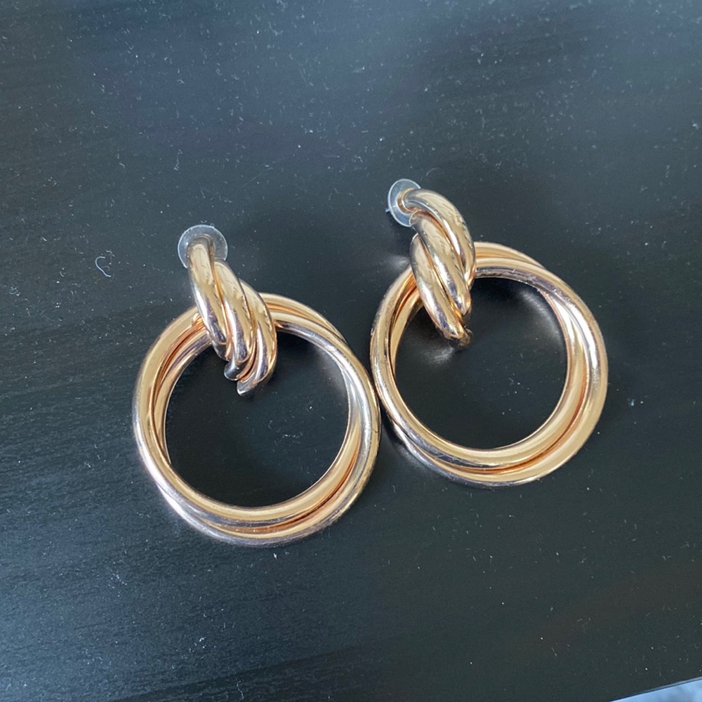 Big gold earrings